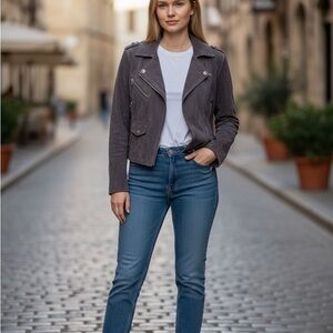 C&C California Suede Moto Jacket